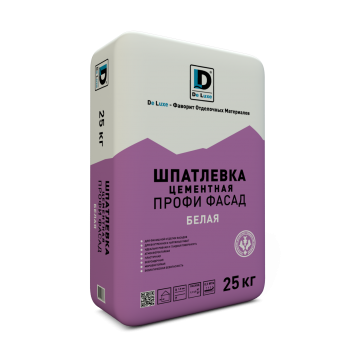 Шпатлевка цементная "Профи Фасад" белая De Luxe 25кг.