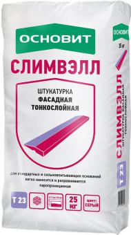 Штукатурка Фасадная Тонкослойная ОСНОВИТ СЛИМВЭЛЛ PC23 (Т-23) (цементная) 25 кг